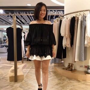 Snidel noir blouse Chiffon top Japan